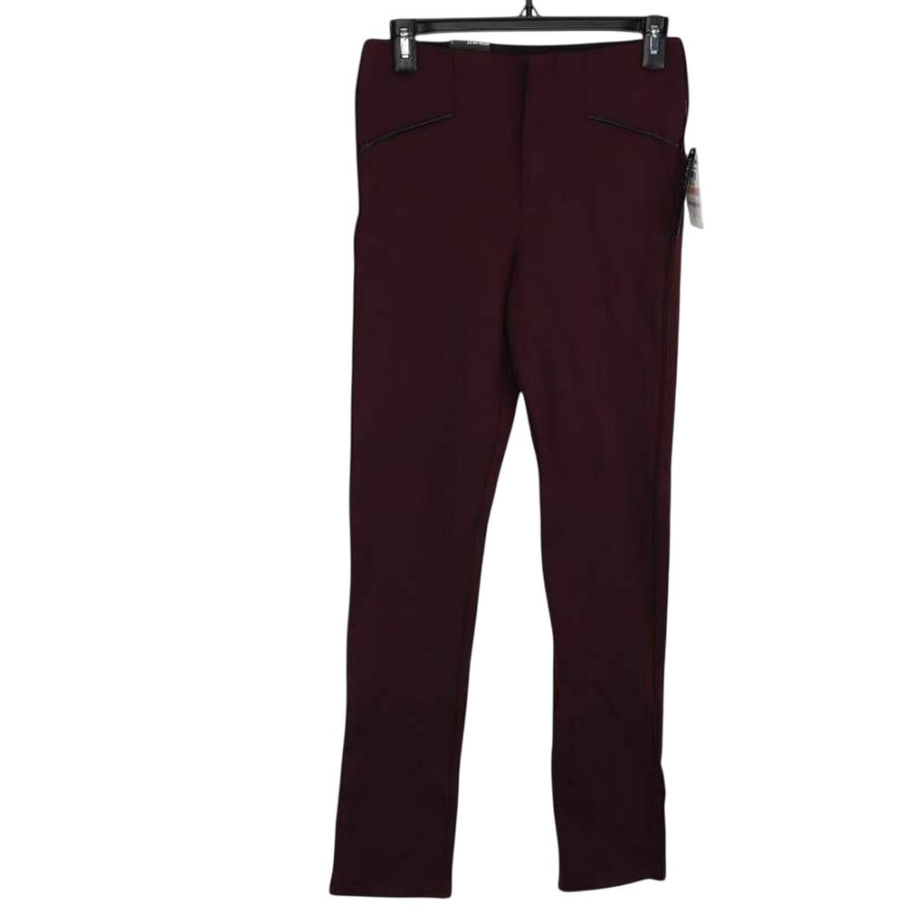 INC International Concepts Womens Straight Leg Pants Red Stretch Pockets 2 New